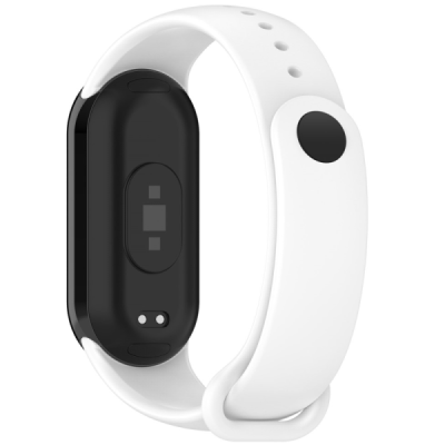 "Kumikoo" smartwatch hard silicone (TPU) bracelet (strap) - white (Xiaomi Smart Band 9 NFC / 9 / 8 NFC / 8) | Priedai.lt