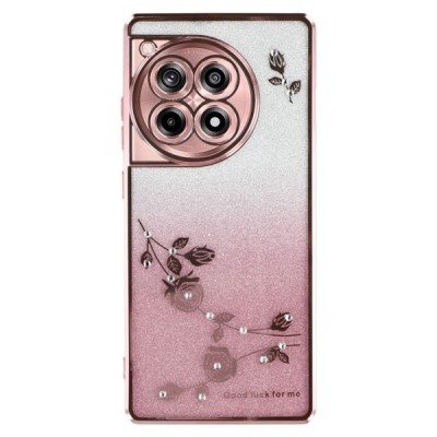 "Kadem" Ring Kickstand hard silicone (TPU) case cover OnePlus 12R 5G (Ace 3) - Pink | Priedai.lt
