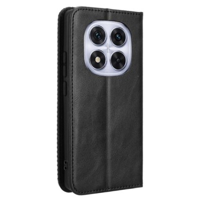 Xiaomi Redmi Note 14 Pro (Pro+) 5G (Poco X7 5G) Vintage black leather flip case - booklet with magnet | Priedai.lt