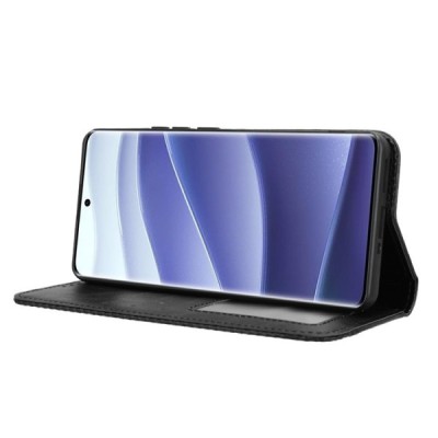 Xiaomi Redmi Note 14 Pro (Pro+) 5G (Poco X7 5G) Vintage black leather flip case - booklet with magnet | Priedai.lt