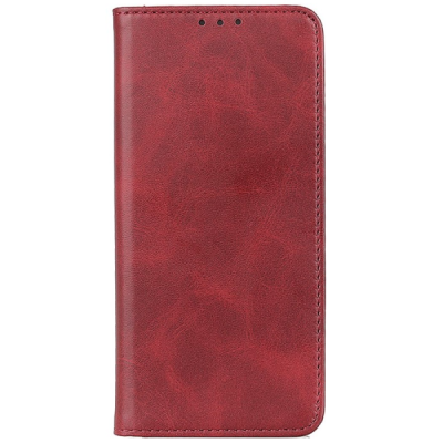 Motorola Moto E14 4G / G04 4G / G04s 4G / G24 4G "Split" Red leather flip case - book | Priedai.lt
