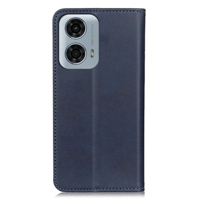 Motorola Moto E14 4G / G04 4G / G04s 4G / G24 4G "Split" Blue leather flip case - book | Priedai.lt