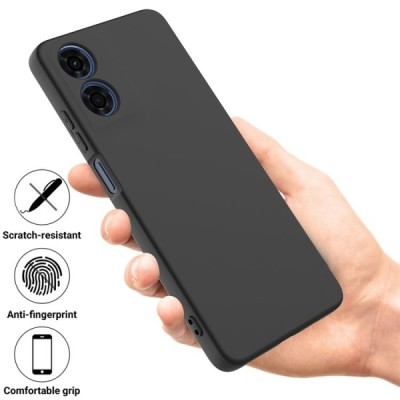 Motorola Moto E14 4G, G04 4G, G04s 4G, G24 4G "Shell" hard liquid silicone (TPU) case black - cover | Priedai.lt