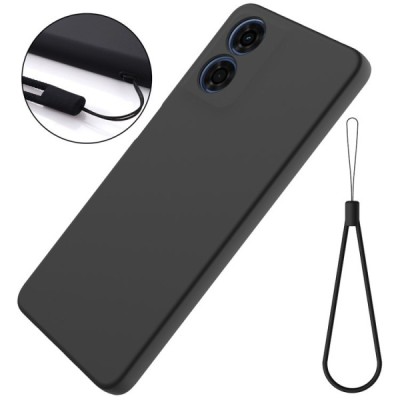 Motorola Moto E14 4G, G04 4G, G04s 4G, G24 4G "Shell" hard liquid silicone (TPU) case black - cover | Priedai.lt