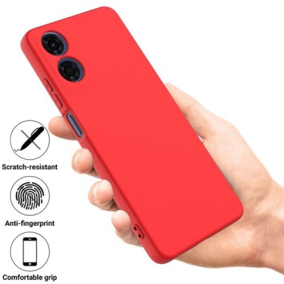 Motorola Moto E14 4G, G04 4G, G04s 4G, G24 4G "Shell" hard liquid silicone (TPU) case red - cover | Priedai.lt