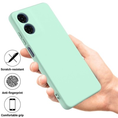 Motorola Moto E14 4G, G04 4G, G04s 4G, G24 4G "Shell" hard liquid silicone (TPU) case green - cover | Priedai.lt