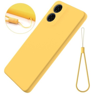 Motorola Moto E14 4G, G04 4G, G04s 4G, G24 4G "Shell" hard liquid silicone (TPU) case yellow - cover | Priedai.lt