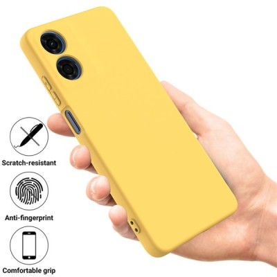 Motorola Moto E14 4G, G04 4G, G04s 4G, G24 4G "Shell" hard liquid silicone (TPU) case yellow - cover | Priedai.lt