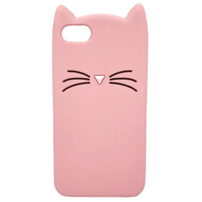 Apple iPhone 7 (iPhone 8, SE 2020) "Kingxbar" Cat hard silicone TPU pink case - back | Priedai.lt