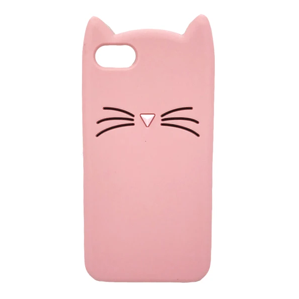 Kingxbar Cat Hard Silicone (TPU) Case - Pink (iPhone 7 / 8 / SE 2020 / SE 2022)