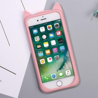 Apple iPhone 7 (iPhone 8, SE 2020) "Kingxbar" Cat hard silicone TPU pink case - back | Priedai.lt