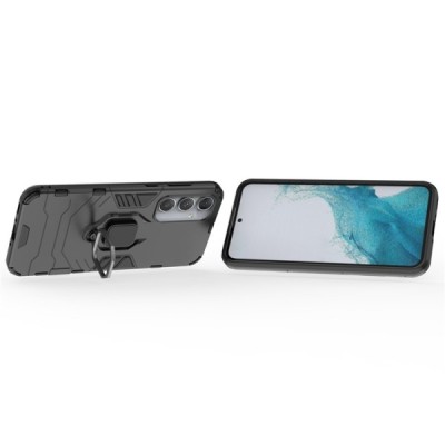 Enhanced protections "Kickstand" Samsung Galaxy A35 black hard silicone (TPU) and plastic case | Priedai.lt