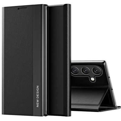 Samsung Galaxy A35 Baoshi Side Line black flip case cover - booklet | Priedai.lt