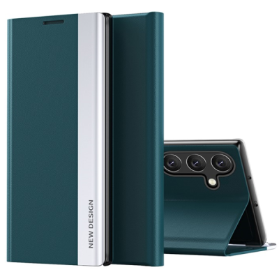 Samsung Galaxy A35 Baoshi Side Line Green flip case cover - booklet | Priedai.lt
