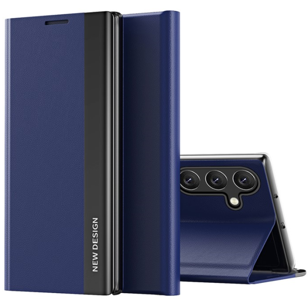 "Baoshi" Side Line flip book case cover - Blue (Galaxy A35)