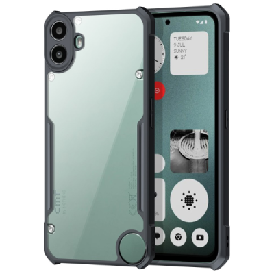 Nothing CMF Phone 1 "XUNDD" transparent black bordered hard silicone TPU acrylic case - back | Priedai.lt