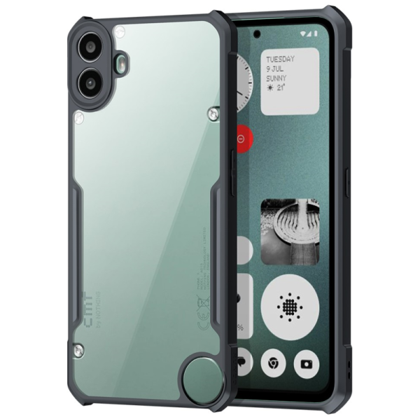 "XUNDD" hard silicone (TPU) acrylic case - clear / black (CMF Phone 1)