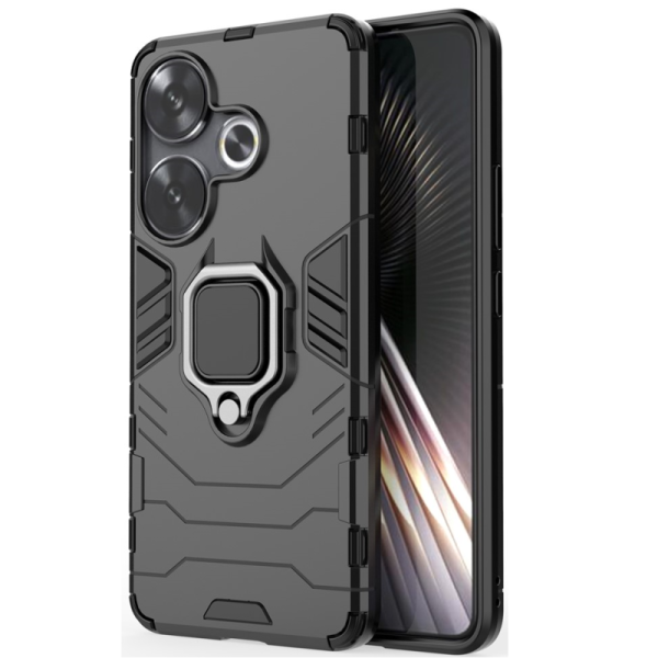 "Mozhi" Kickstand enhanced protection case - black (Poco F6 5G)