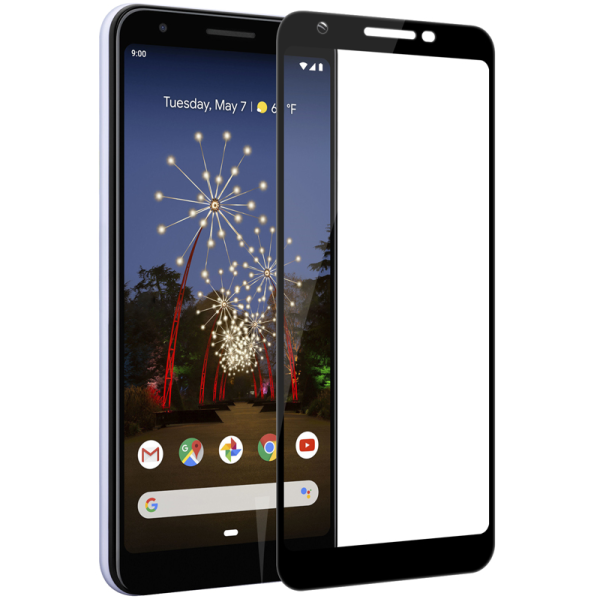 "Rurihai" full coverage protective screen glass 2.5D - black corners (Pixel 3a)