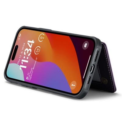 Apple iPhone 15 Pro "CaseMe" Wallet purple case - back | Priedai.lt