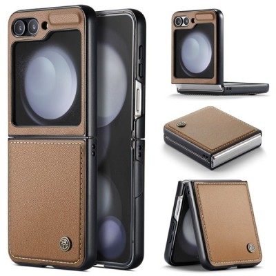 Samsung Galaxy Flip7 FE / Flip6 „CaseMe“ Leather plastic Brown case - cover | Priedai.lt