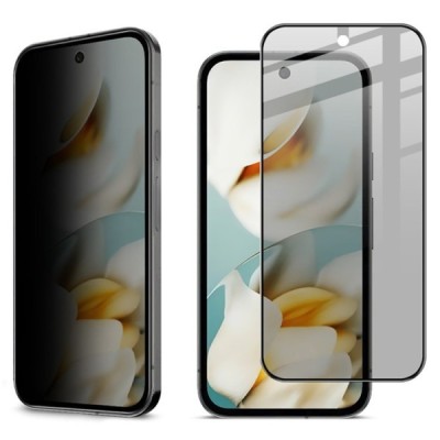 Google Pixel 9a "IMAK" Tempered Glass privacy enhanced protection black full coverage screen protector | Priedai.lt