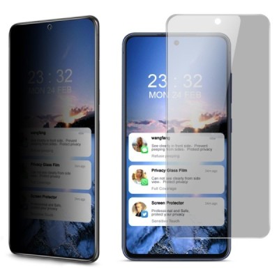 Samsung Galaxy S21 FE 5G "IMAK" Tempered Glass privacy enhanced protection black full coverage screen protector | Priedai.lt