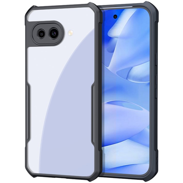 "XUNDD" hard silicone (TPU) acrylic case - clear / black (Pixel 9a)