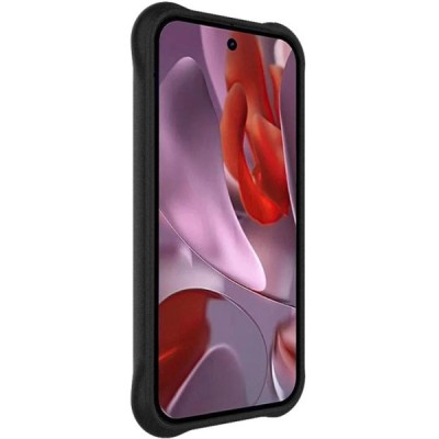 Google Pixel 9a "Imak" reinforced protection hard Airbag silicone matte TPU black case - back | Priedai.lt