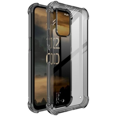Nokia XR21 "Imak" reinforced protection hard silicone TPU clear, grey case - back | Priedai.lt