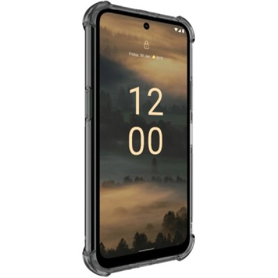 Nokia XR21 "Imak" reinforced protection hard silicone TPU clear, grey case - back | Priedai.lt