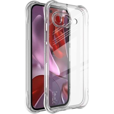 Google Pixel 9a "Imak" reinforced protection hard silicone TPU airbag clear, transparent case - back | Priedai.lt