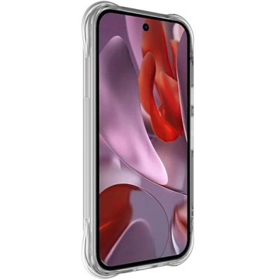 Google Pixel 9a "Imak" reinforced protection hard silicone TPU airbag clear, transparent case - back | Priedai.lt