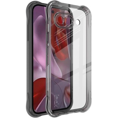 Google Pixel 9a "Imak" reinforced protection hard silicone TPU airbag grey, transparent case - back | Priedai.lt