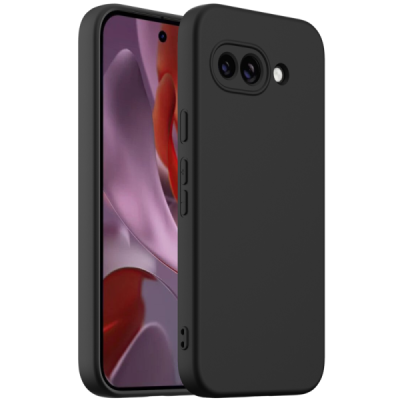 Google Pixel 9a "Shell" MagSafe Hard Silicone TPU Black  Case Cover - Back | Priedai.lt