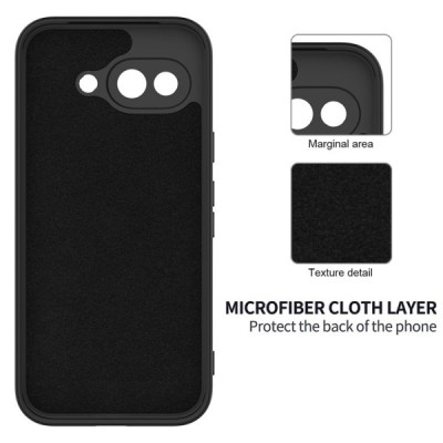 Google Pixel 9a "Shell" hard liquid silicone (TPU) case black - cover | Priedai.lt