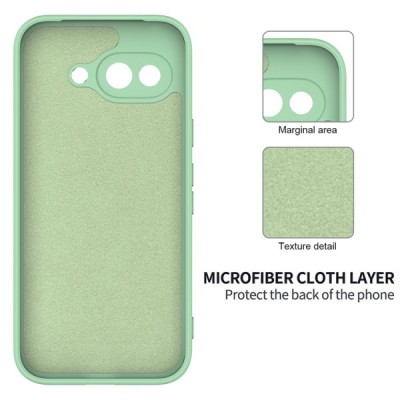 Google Pixel 9a "Shell" hard liquid silicone (TPU) case green - cover | Priedai.lt