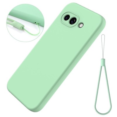 Google Pixel 9a "Shell" hard liquid silicone (TPU) case green - cover | Priedai.lt