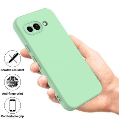 Google Pixel 9a "Shell" hard liquid silicone (TPU) case green - cover | Priedai.lt
