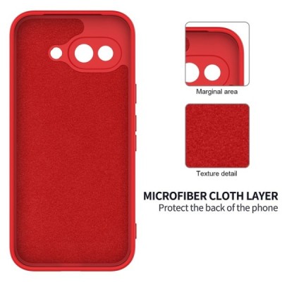 Google Pixel 9a "Shell" hard liquid silicone (TPU) case red - cover | Priedai.lt