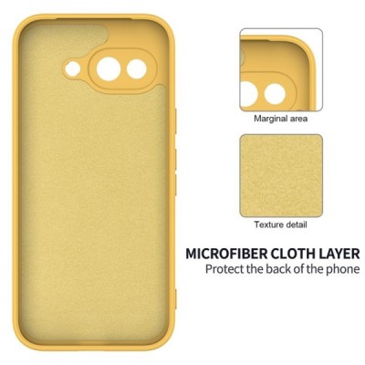 Google Pixel 9a "Shell" hard liquid silicone (TPU) case yellow - cover | Priedai.lt
