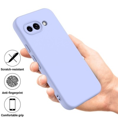 Google Pixel 9a "Shell" hard liquid silicone (TPU) case purple - cover | Priedai.lt