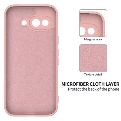 Google Pixel 9a "Shell" hard liquid silicone (TPU) case pink - cover | Priedai.lt