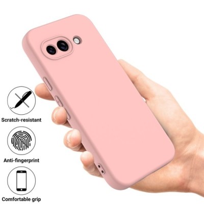 Google Pixel 9a "Shell" hard liquid silicone (TPU) case pink - cover | Priedai.lt