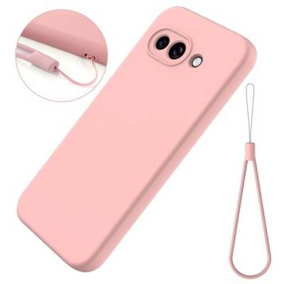 Google Pixel 9a "Shell" hard liquid silicone (TPU) case pink - cover | Priedai.lt