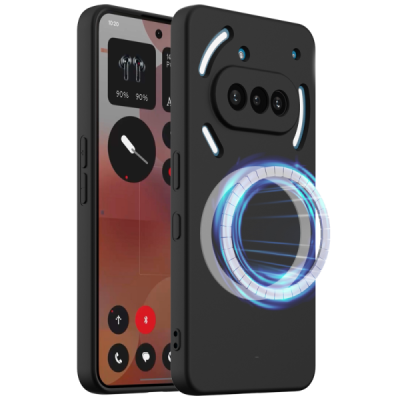 Nothing Phone 3a "Shell" MagSafe Hard Silicone TPU Black  Case Cover - Back | Priedai.lt
