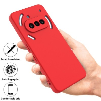 Nothing Phone 3a "Shell" hard liquid silicone (TPU) case red - cover | Priedai.lt