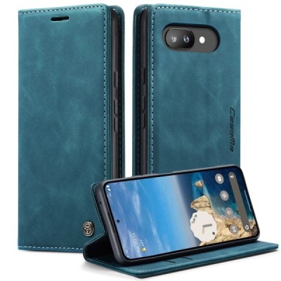 Google Pixel 9a CaseMe Retro Solid Flip Case Book - Green | Priedai.lt