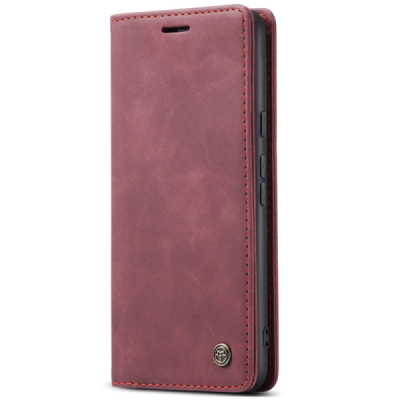 Google Pixel 9a CaseMe Retro Solid Flip Case Book - Burgundy | Priedai.lt