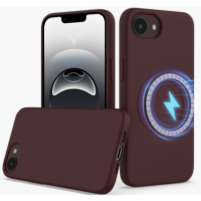 "Shell" MagSafe Hard Silicone (TPU) Case Cover - burgundy (iPhone 17e / 16e)